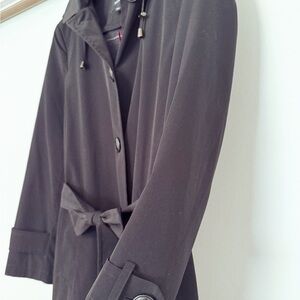 London Fog Elegant Black Women's Trench Coat